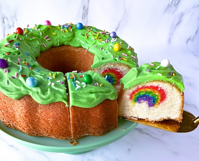 Surprise Rainbow Bundt Cake